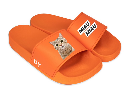 10 Stück / Badelatschen - Orange mit oranger Lasche inkl. Ihr Logo / Bild / Text