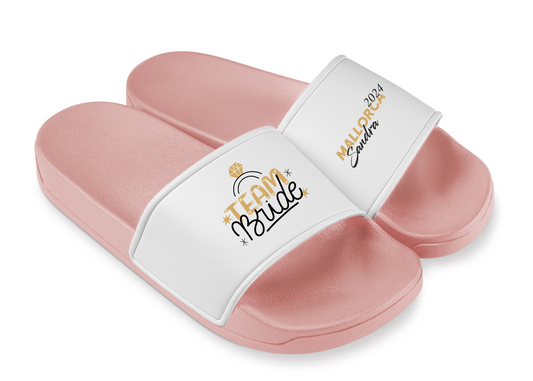 10 Stück / Badelatschen - Rosa mit weißer Lasche inkl. Ihr Logo / Bild / Text